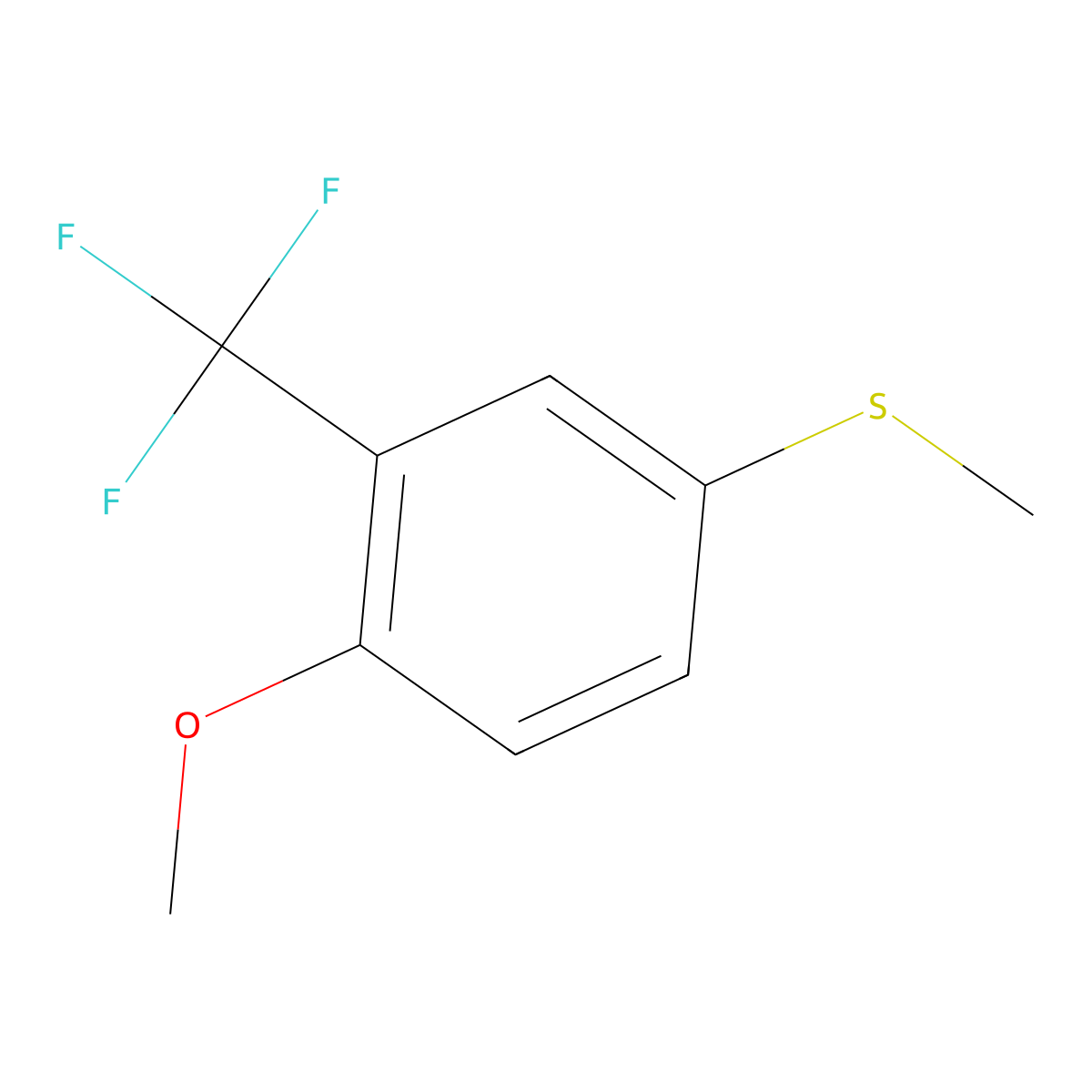(4-Methoxy-3-(trifluoromethyl)phenyl)(methyl)sulfane molecular structure, CAS 1822632-20-1