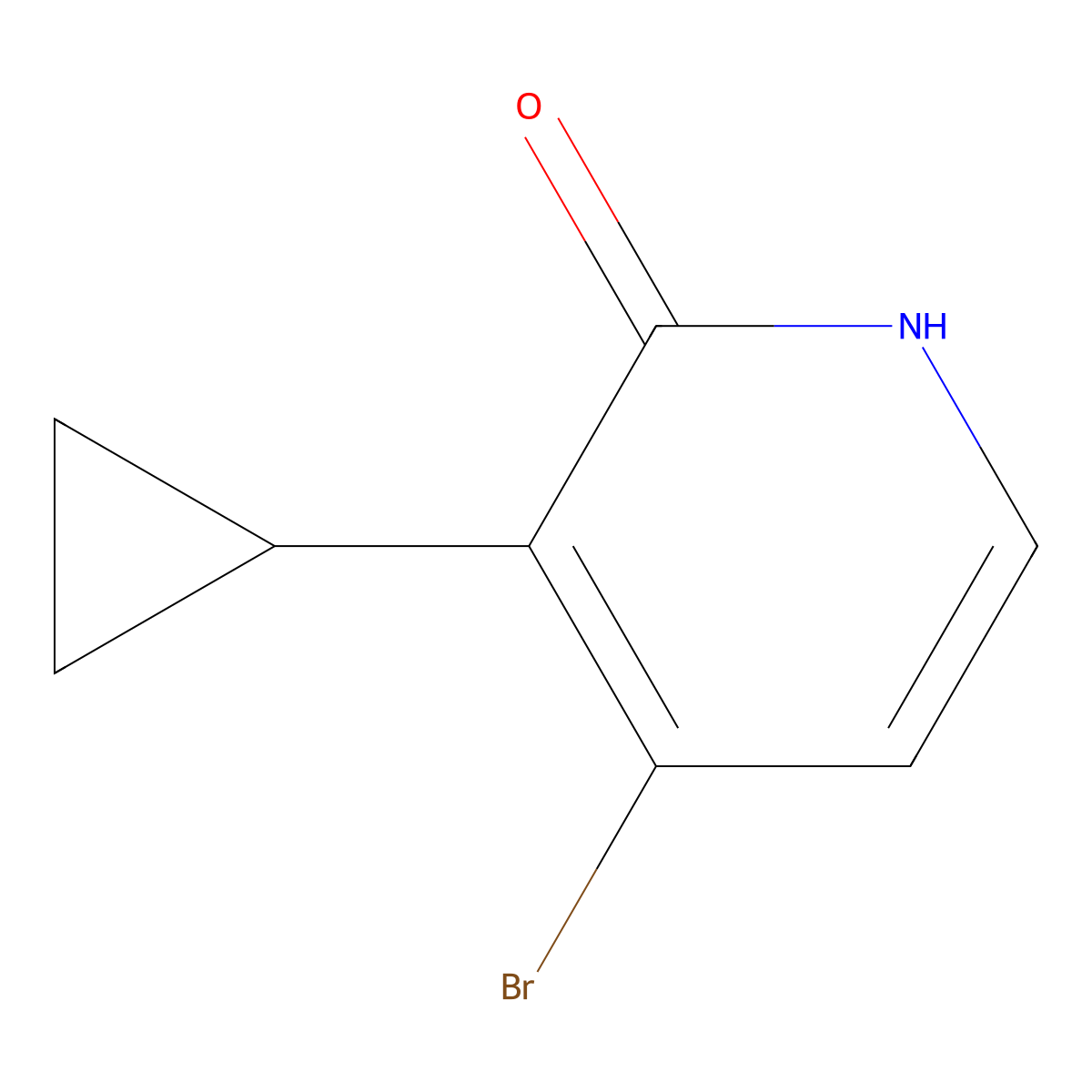 4-Bromo-3-cyclopropylpyridin-2-ol molecular structure, CAS 1822637-04-6