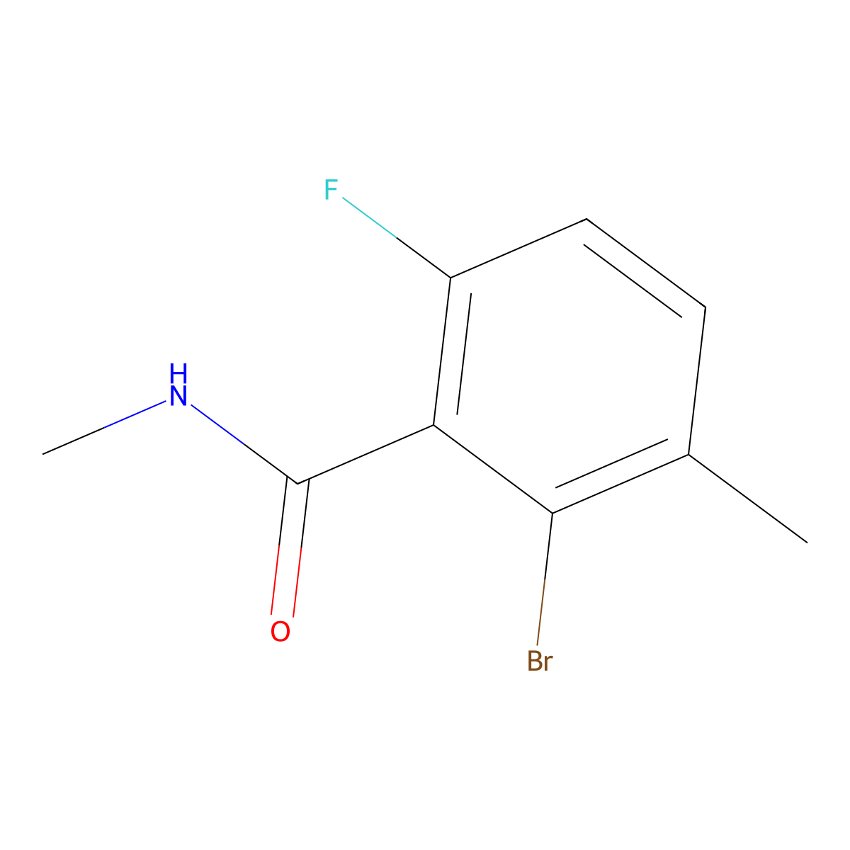 2-Bromo-6-fluoro-N,3-dimethylbenzamide molecular structure, CAS 1822641-36-0