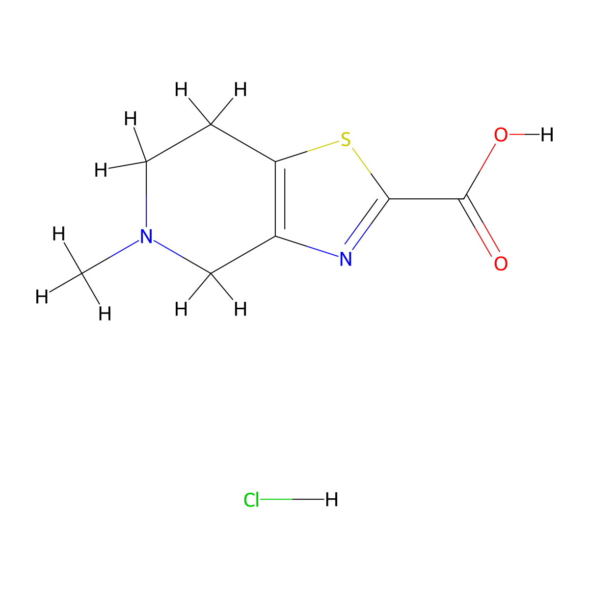 5-Methyl-4,5,6,7-tetrahydrothiazolo[4,5-c]pyridine-2-carboxylic acid hydrochloride molecular structure, CAS 1822641-87-1