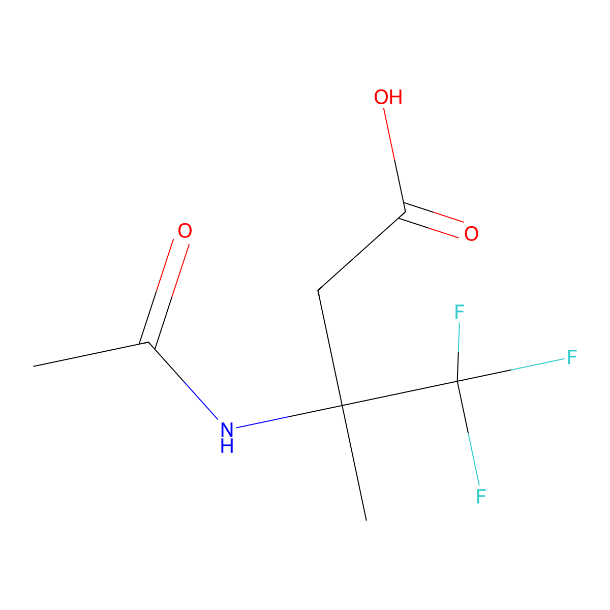 3-Acetamido-4,4,4-trifluoro-3-methylbutanoic acid molecular structure, CAS 1822646-33-2