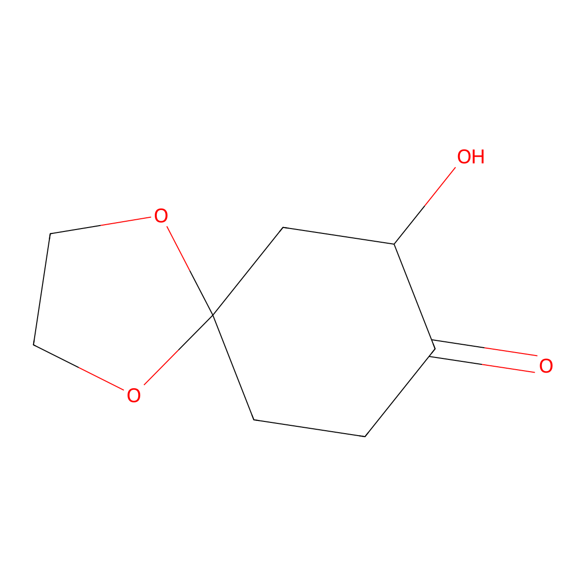 7-Hydroxy-1,4-dioxaspiro[4.5]decan-8-one molecular structure, CAS 1822648-68-9