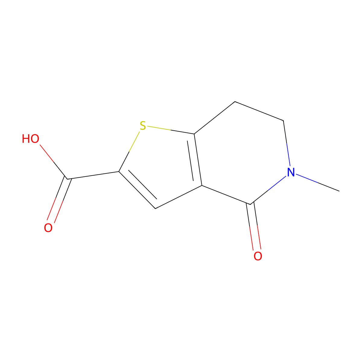 4,5,6,7-Tetrahydro-5-methyl-4-oxothieno[3,2-c]pyridine-2-carboxylic acid molecular structure, CAS 1822649-00-2