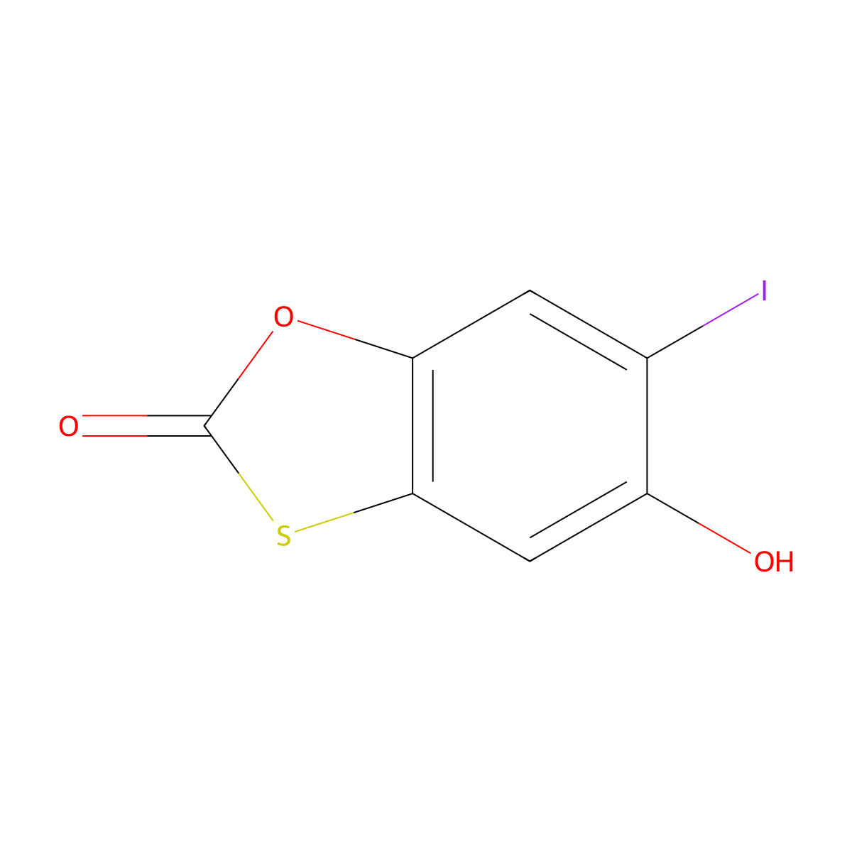 5-hydroxy-6-iodo-2H-1,3-benzoxathiol-2-one molecular structure, CAS 1822657-88-4