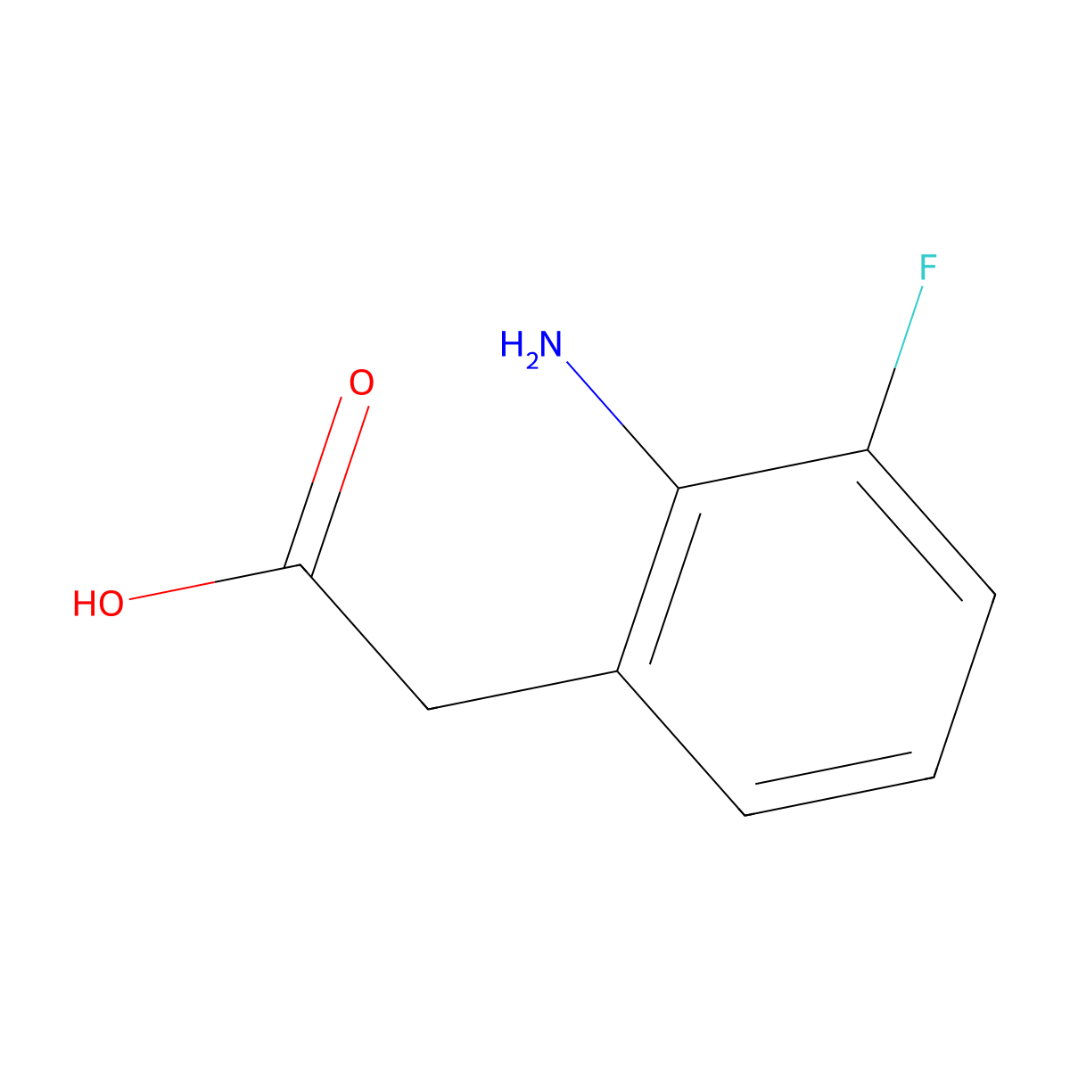 2-(2-Amino-3-fluorophenyl)acetic acid molecular structure, CAS 1822659-63-1