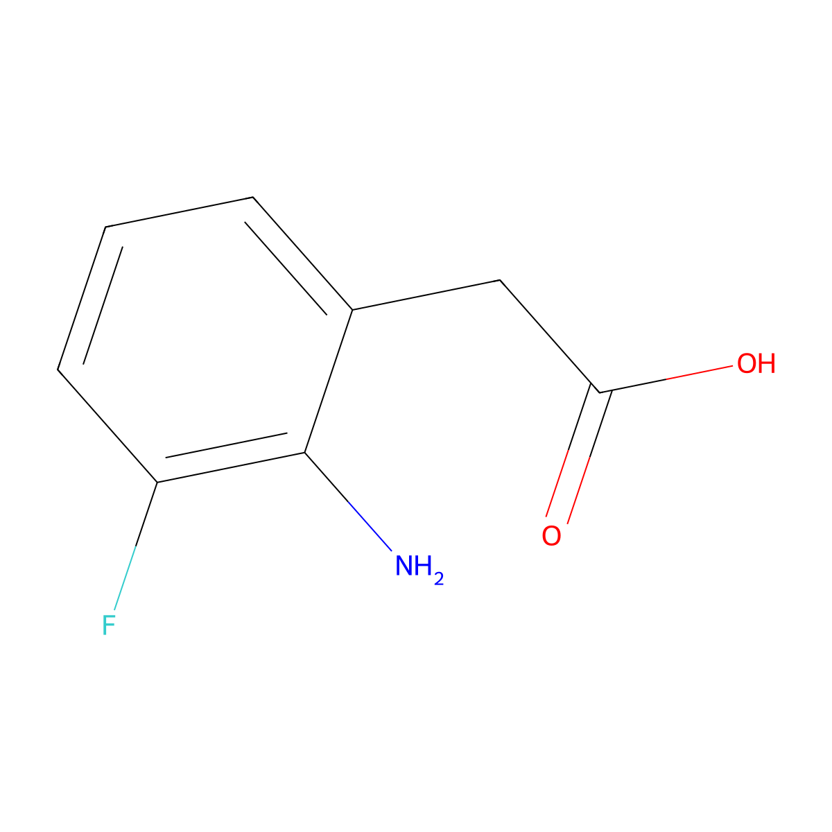 2-(2-Amino-3-fluorophenyl)acetic acid molecular structure, CAS 1822659-63-1