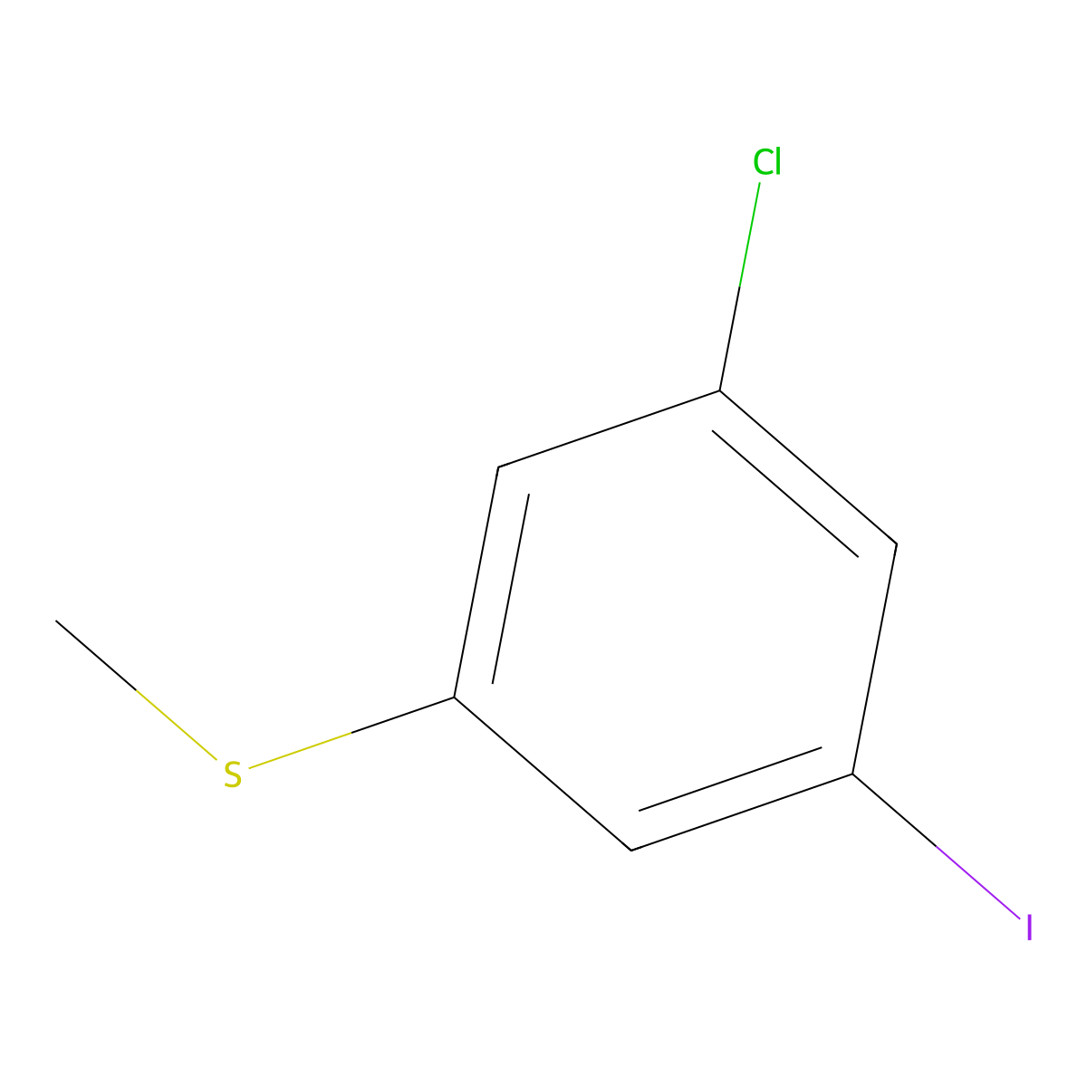 (3-Chloro-5-iodophenyl)(methyl)sulfane molecular structure, CAS 1822659-65-3