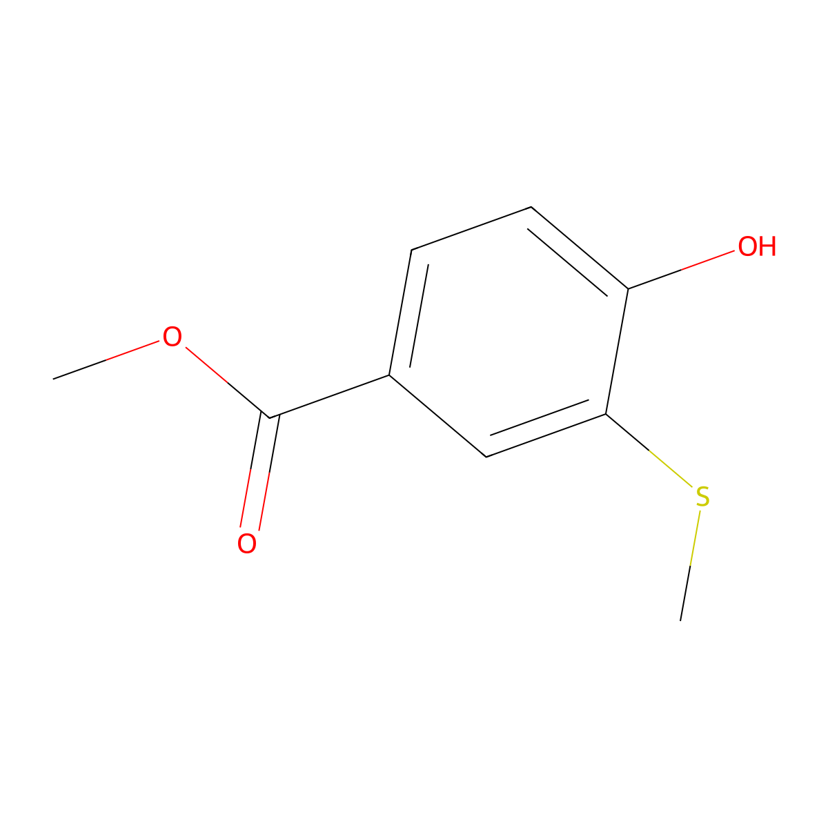 Methyl 4-hydroxy-3-(methylthio)benzoate molecular structure, CAS 1822659-97-1