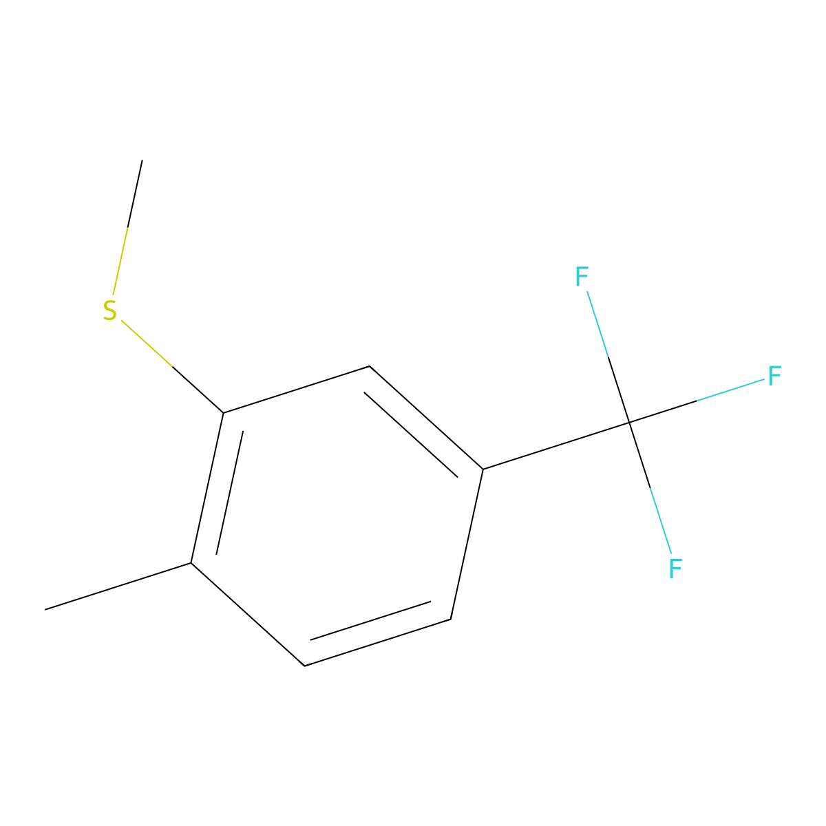 Methyl(2-methyl-5-(trifluoromethyl)phenyl)sulfane molecular structure, CAS 1822660-17-2