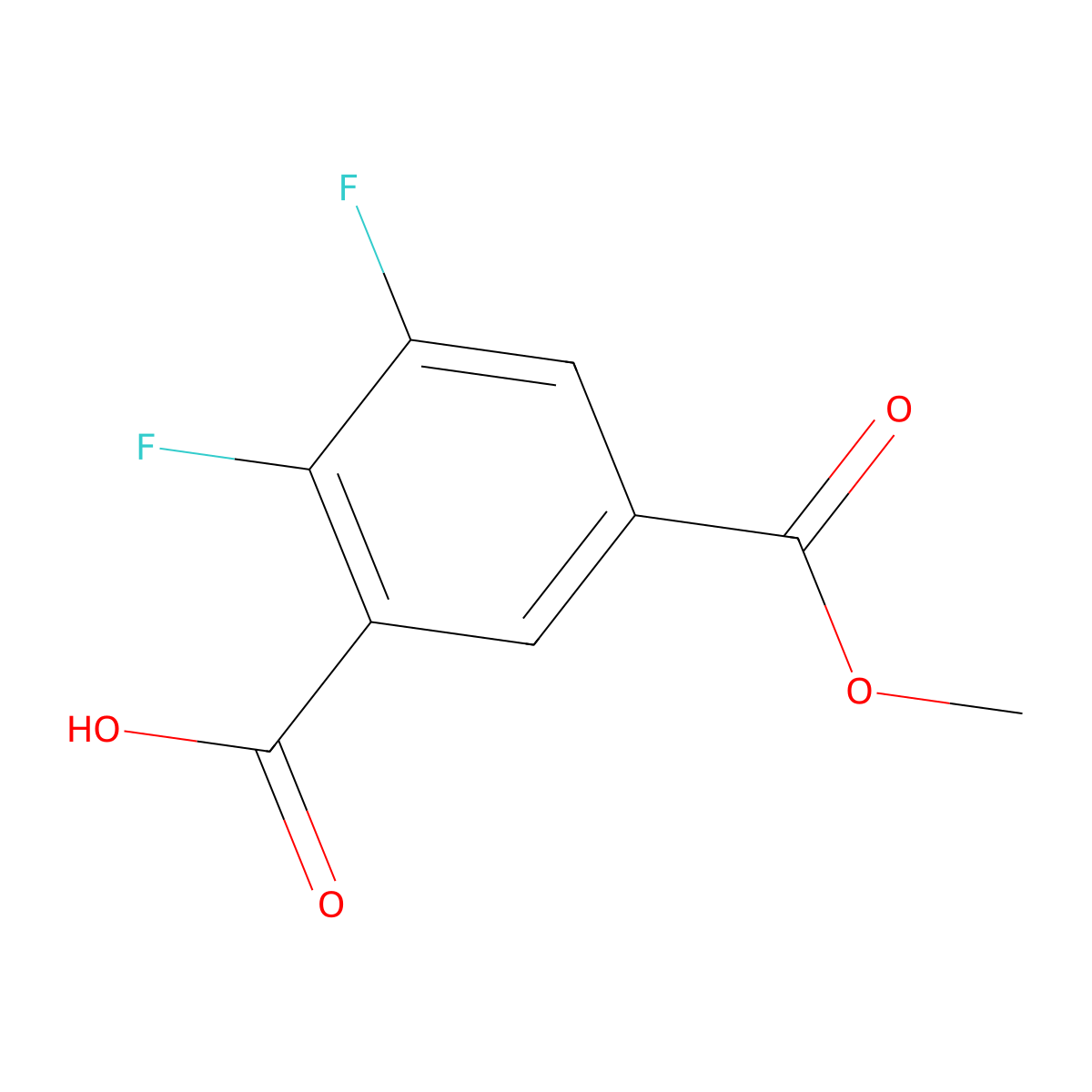 2,3-Difluoro-5-(methoxycarbonyl)benzoic acid molecular structure, CAS 1822660-61-6