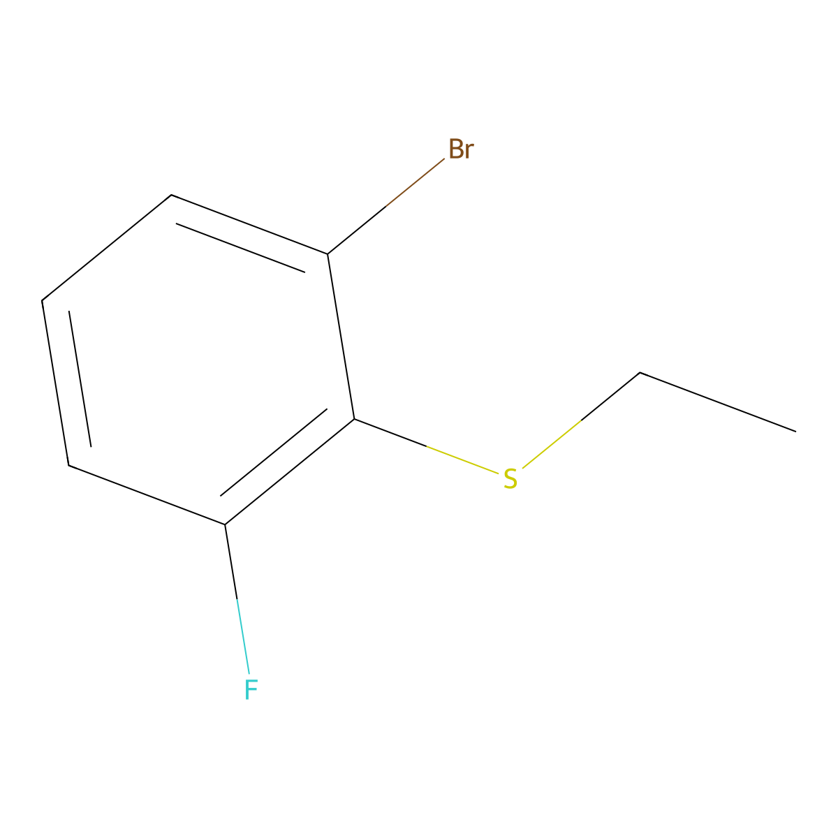 (2-Bromo-6-fluorophenyl)(ethyl)sulfane molecular structure, CAS 1822662-97-4