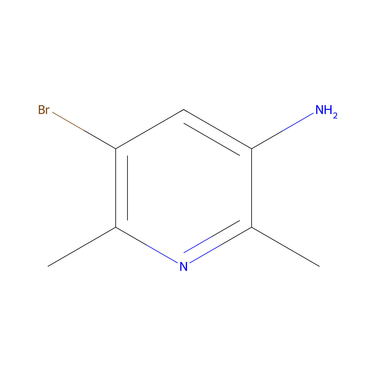 5-Bromo-2,6-dimethylpyridin-3-amine molecular structure, CAS 1822663-66-0