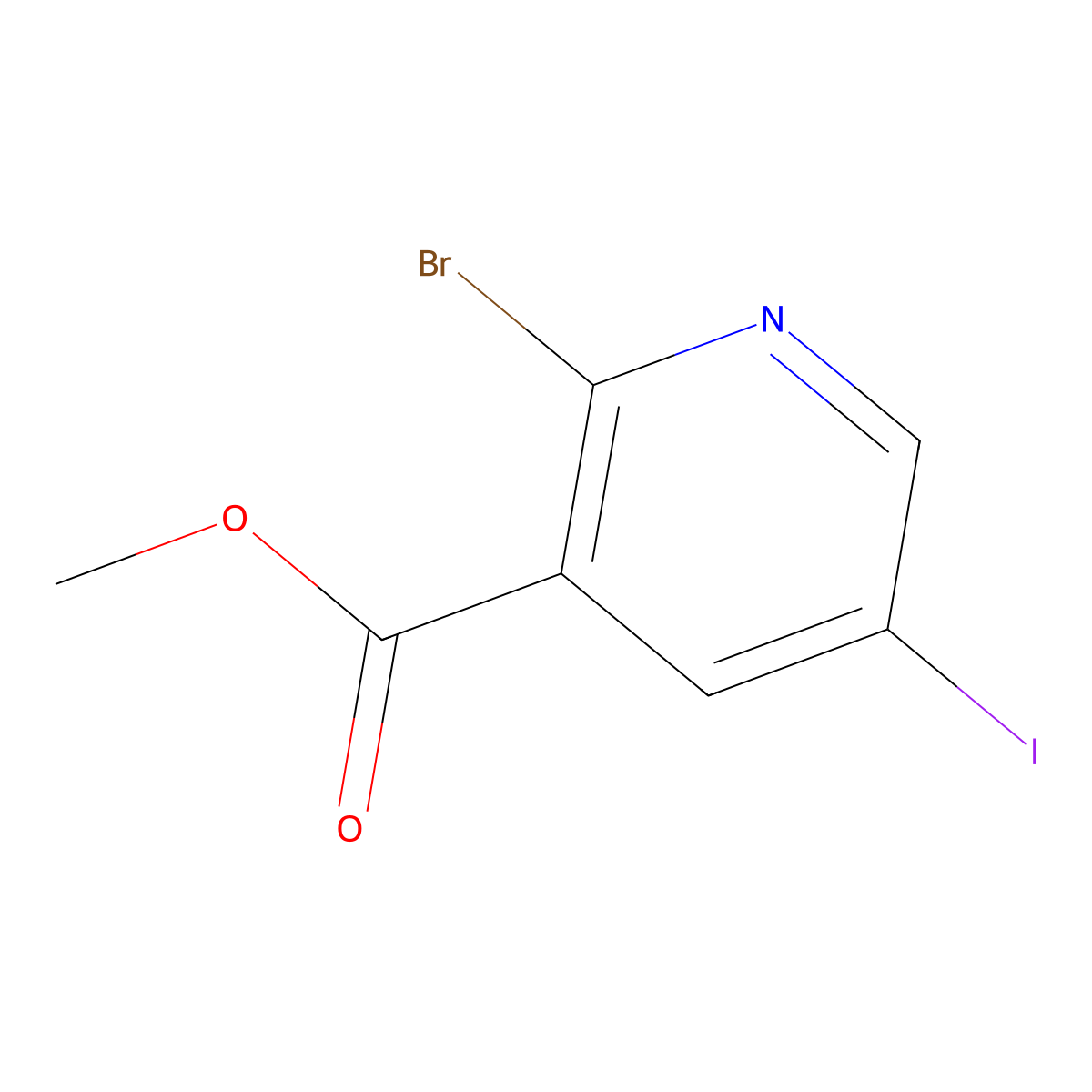 Methyl 2-bromo-5-iodonicotinate molecular structure, CAS 1822663-84-2
