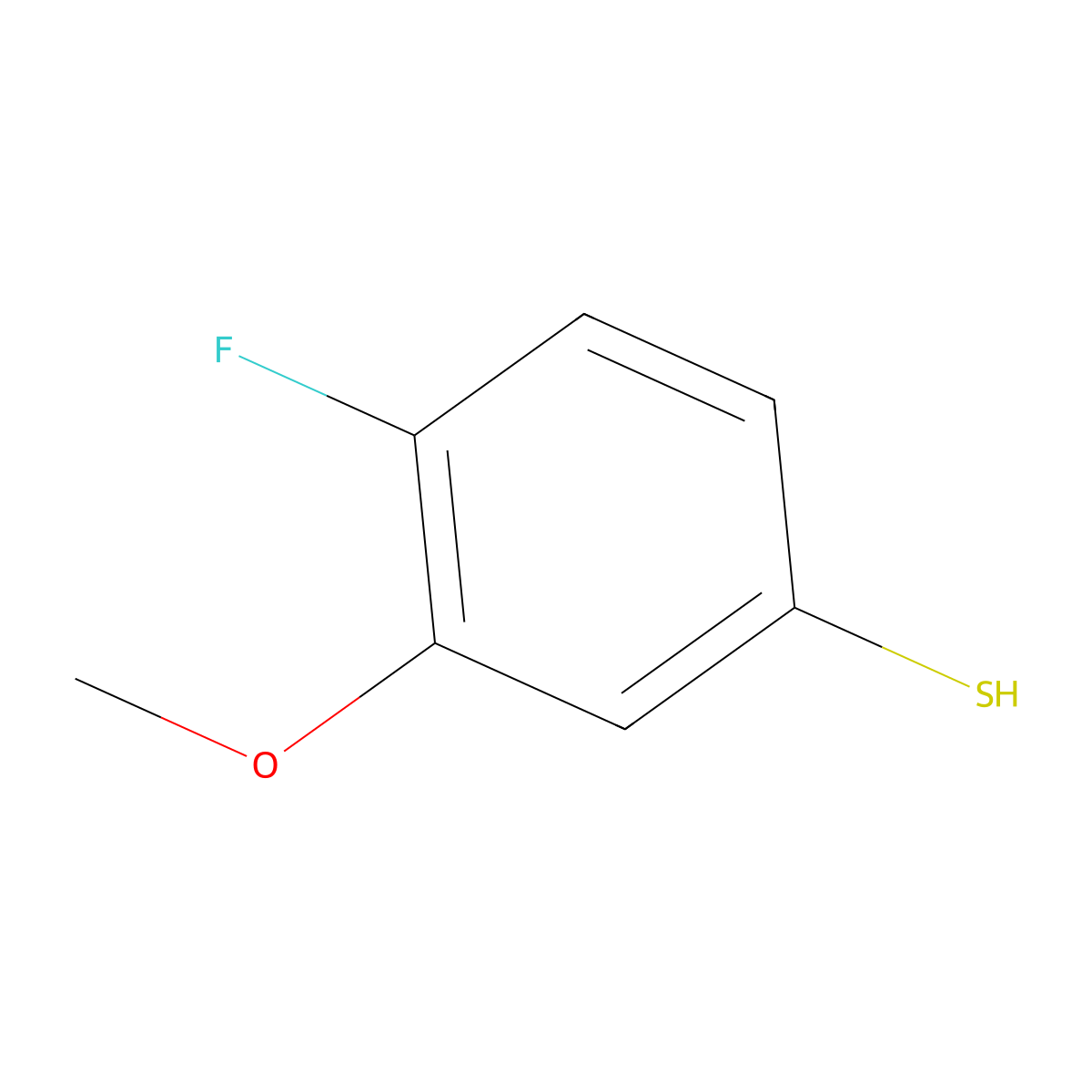 4-Fluoro-3-methoxybenzenethiol molecular structure, CAS 1822665-11-1