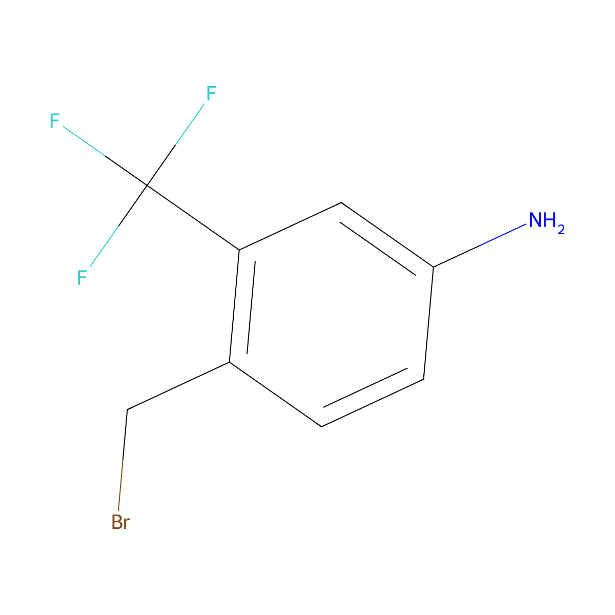 4-(Bromomethyl)-3-(trifluoromethyl)aniline molecular structure, CAS 1822665-20-2