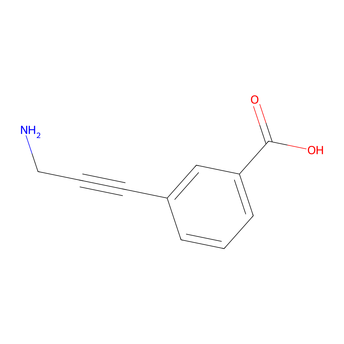 3-(3-Aminoprop-1-yn-1-yl)benzoic acid molecular structure, CAS 1822665-33-7