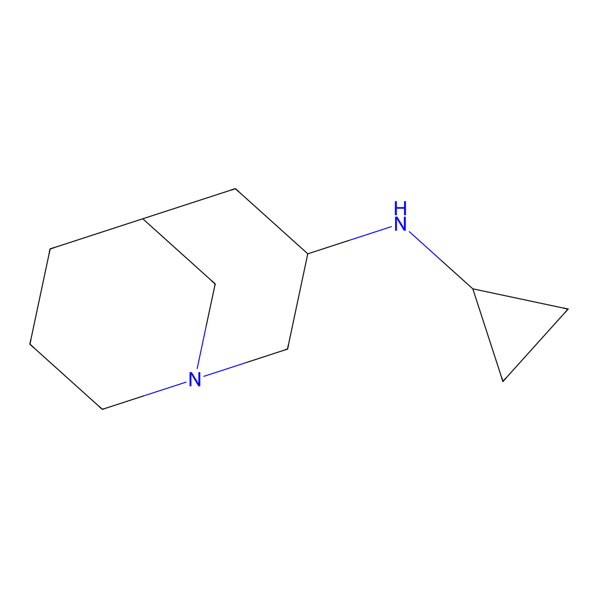 N-cyclopropyl-1-azabicyclo[3.3.1]nonan-3-amine molecular structure, CAS 1822665-72-4