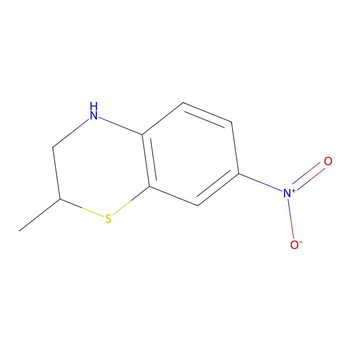 2-Methyl-7-nitro-3,4-dihydro-2H-benzo[b][1,4]thiazine molecular structure, CAS 1822666-68-1