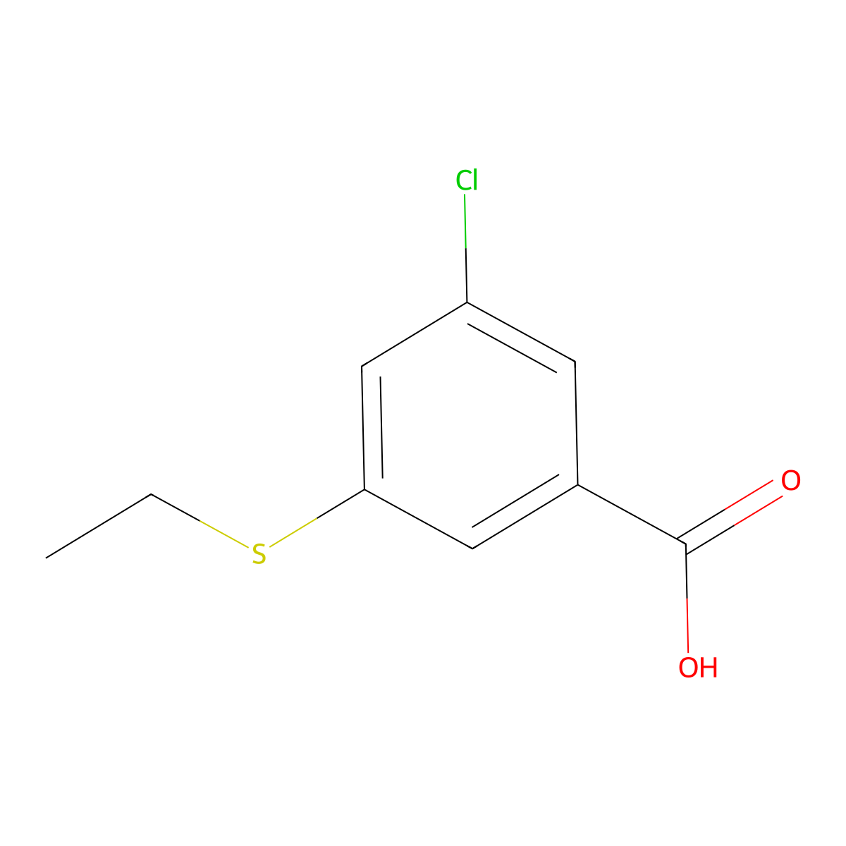 3-Chloro-5-(ethylthio)benzoic acid molecular structure, CAS 1822666-82-9