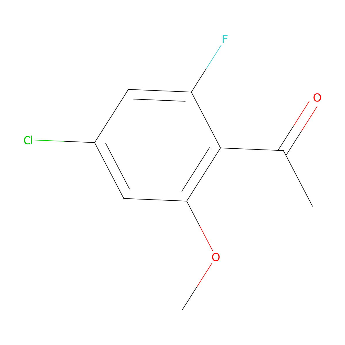 1-(4-Chloro-2-fluoro-6-methoxyphenyl)ethanone molecular structure, CAS 1822668-12-1