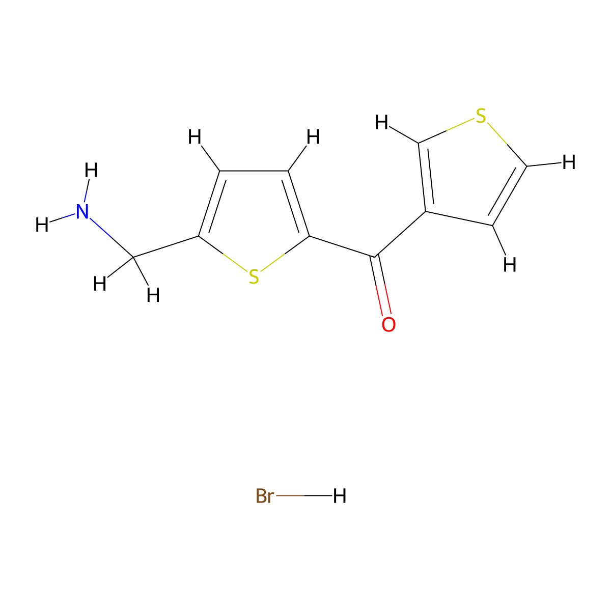 [5-(Aminomethyl)-2-thienyl](3-thienyl)methanone hydrobromide molecular structure, CAS 1822668-20-1