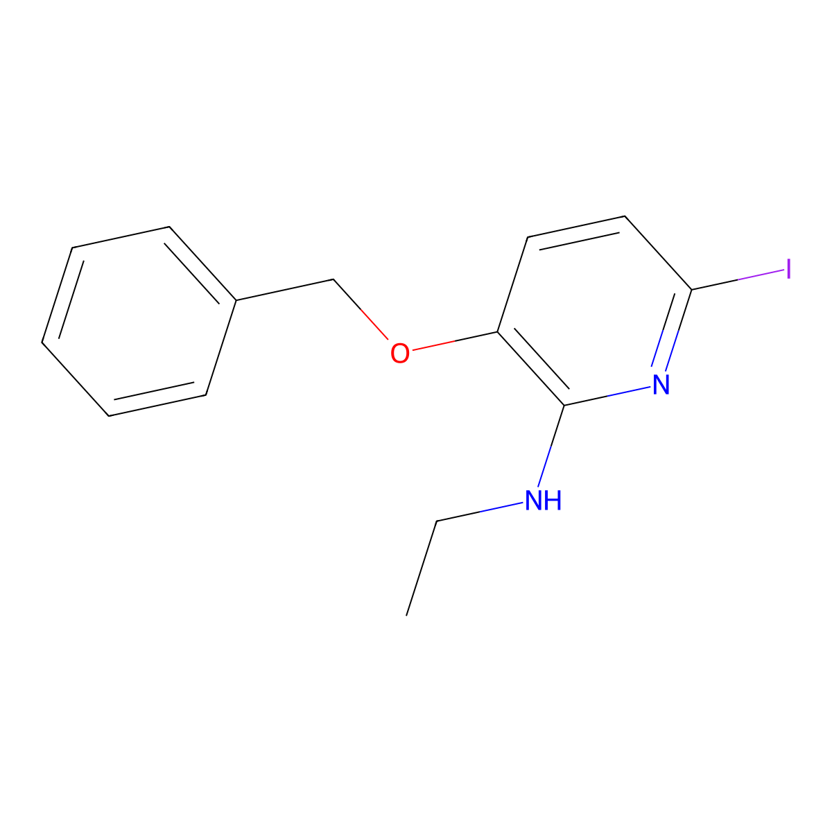 3-(benzyloxy)-N-ethyl-6-iodopyridin-2-amine molecular structure, CAS 1822670-00-7