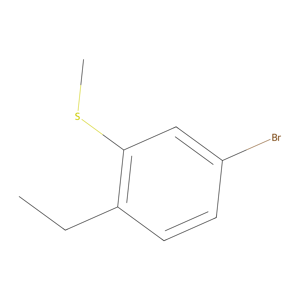 (5-Bromo-2-ethylphenyl)(methyl)sulfane molecular structure, CAS 1822670-11-0