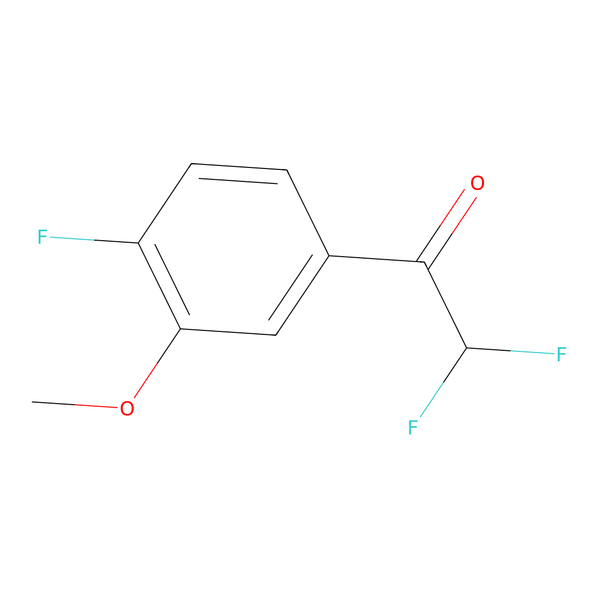 2,2-Difluoro-1-(4-fluoro-3-methoxyphenyl)ethanone molecular structure, CAS 1822671-04-4