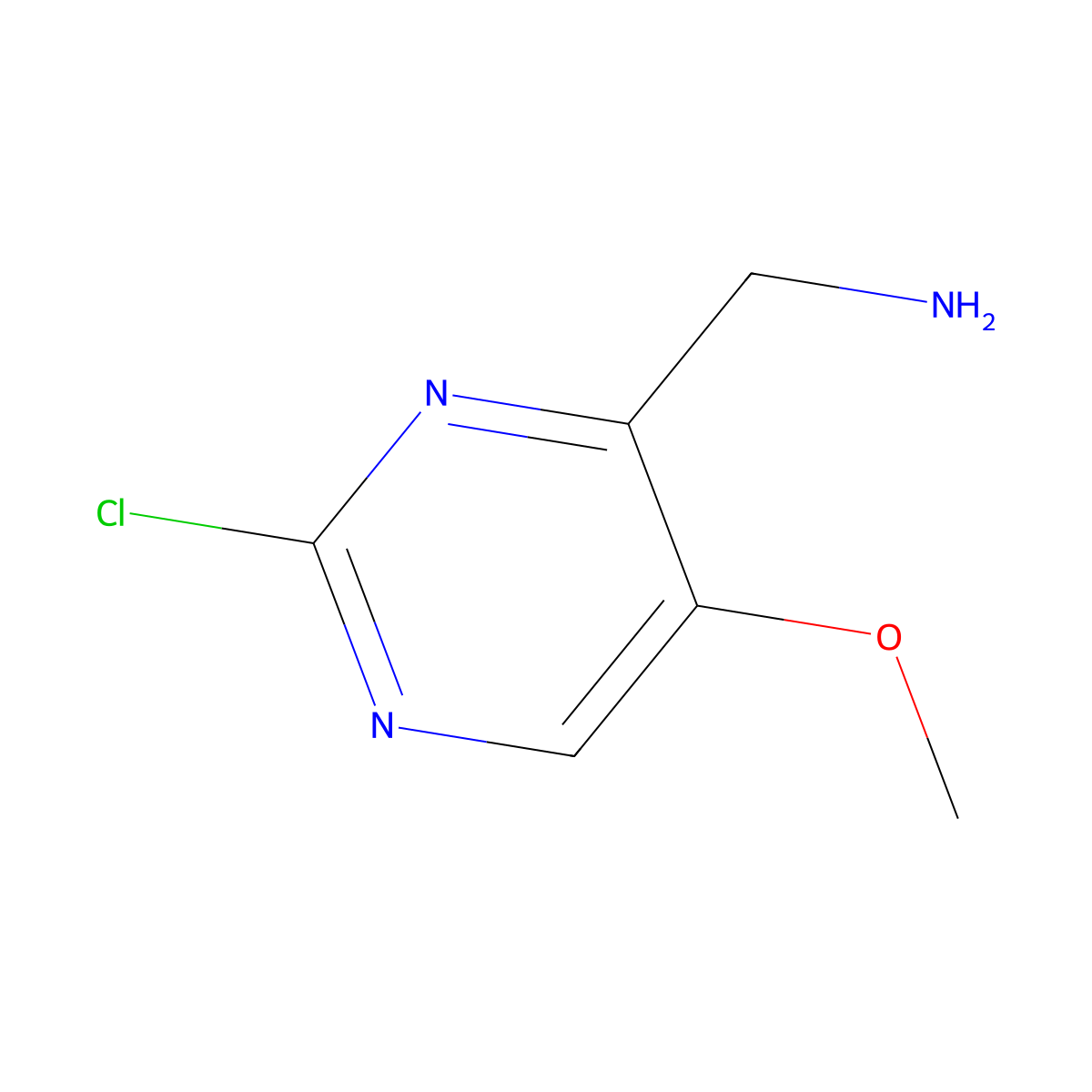 (2-Chloro-5-methoxypyrimidin-4-yl)methanamine molecular structure, CAS 1822671-35-1