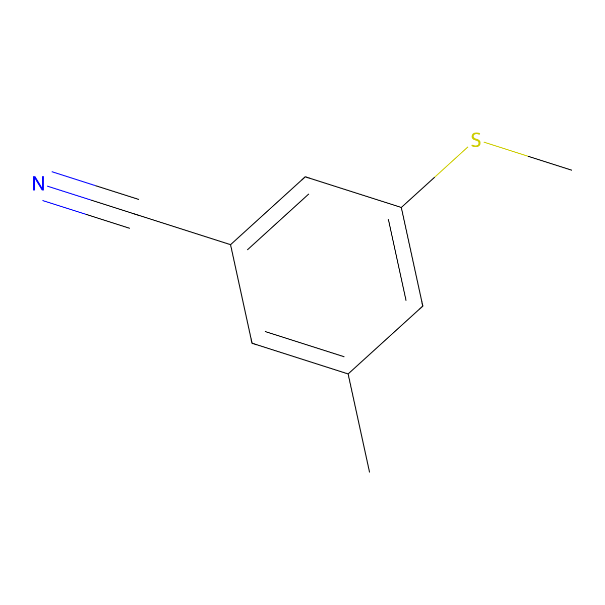 3-Methyl-5-(methylthio)benzonitrile molecular structure, CAS 1822671-99-7