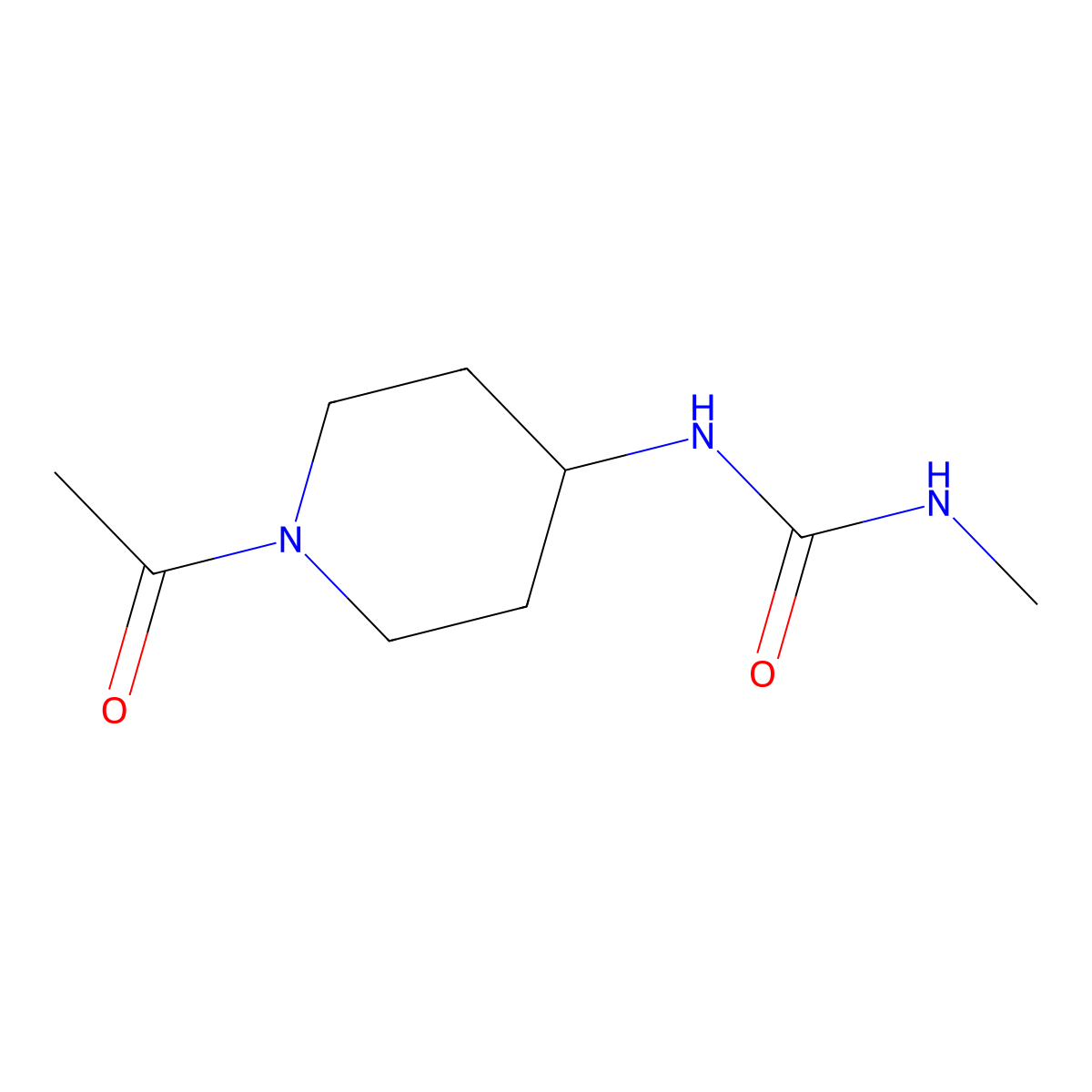 1-(1-Acetylpiperidin-4-yl)-3-methylurea molecular structure, CAS 1822672-17-2