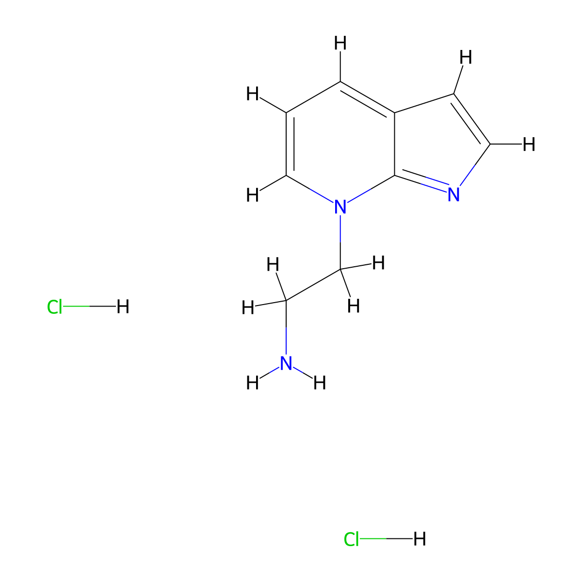 [2-(7H-pyrrolo[2,3-b]pyridin-7-yl)ethyl]amine dihydrochloride molecular structure, CAS 1822672-63-8