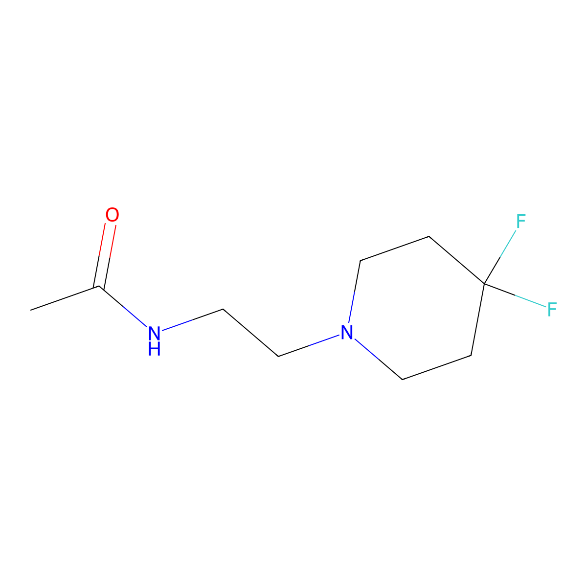 N-[2-(4,4-difluoropiperidin-1-yl)ethyl]acetamide molecular structure, CAS 1822673-37-9