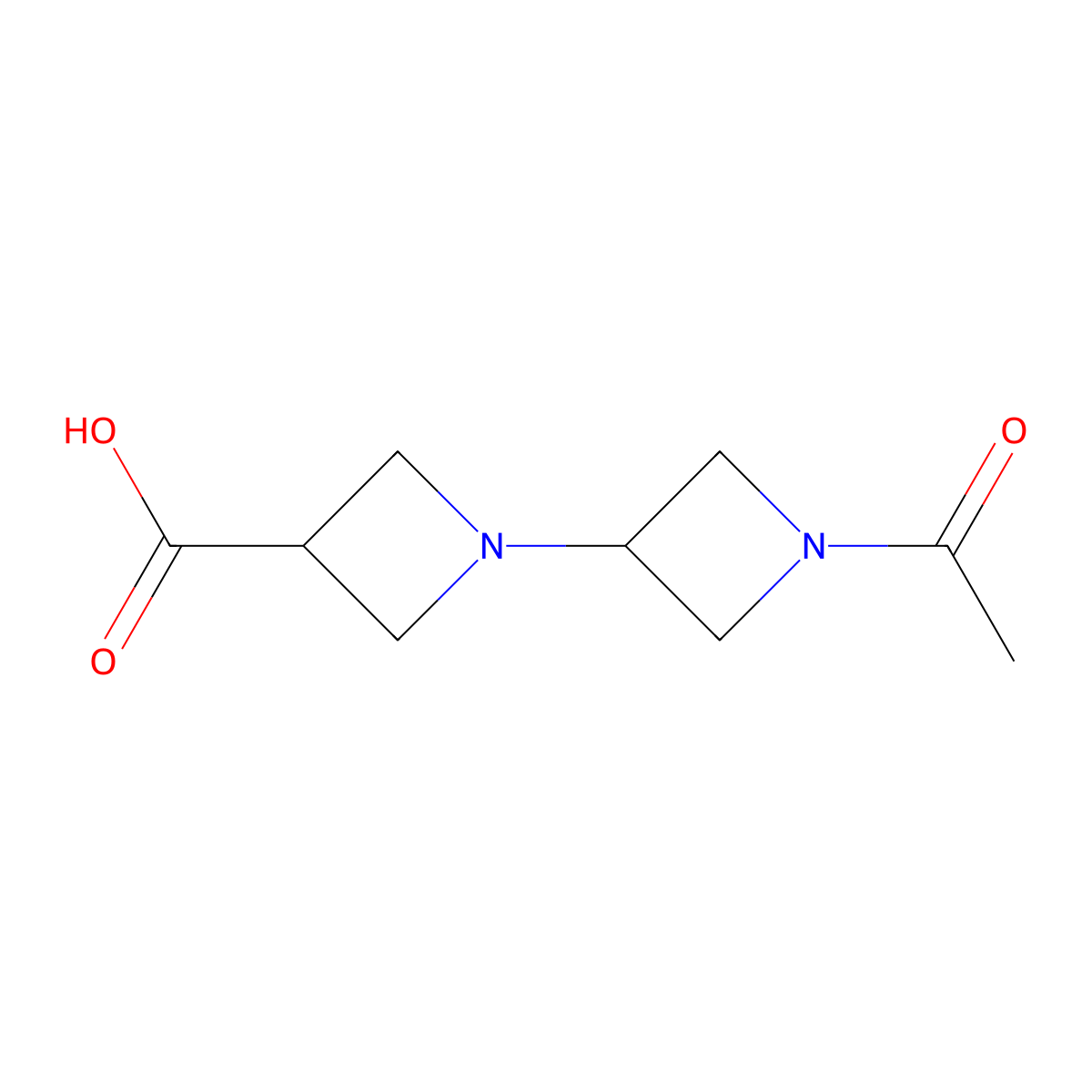 1-(1-Acetylazetidin-3-yl)azetidine-3-carboxylic acid molecular structure, CAS 1822673-46-0