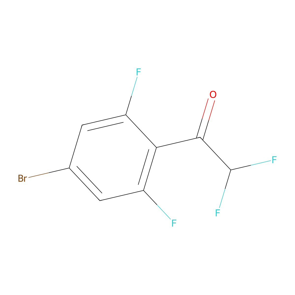 1-(4-Bromo-2,6-difluorophenyl)-2,2-difluoroethan-1-one molecular structure, CAS 1822673-48-2