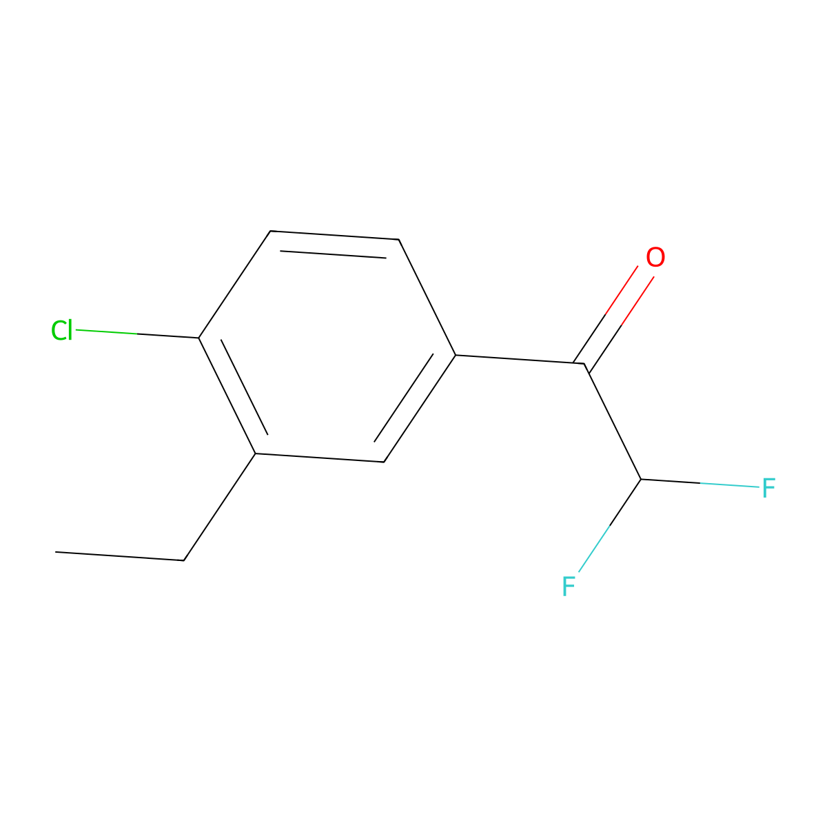 1-(4-Chloro-3-ethylphenyl)-2,2-difluoroethan-1-one molecular structure, CAS 1822673-69-7