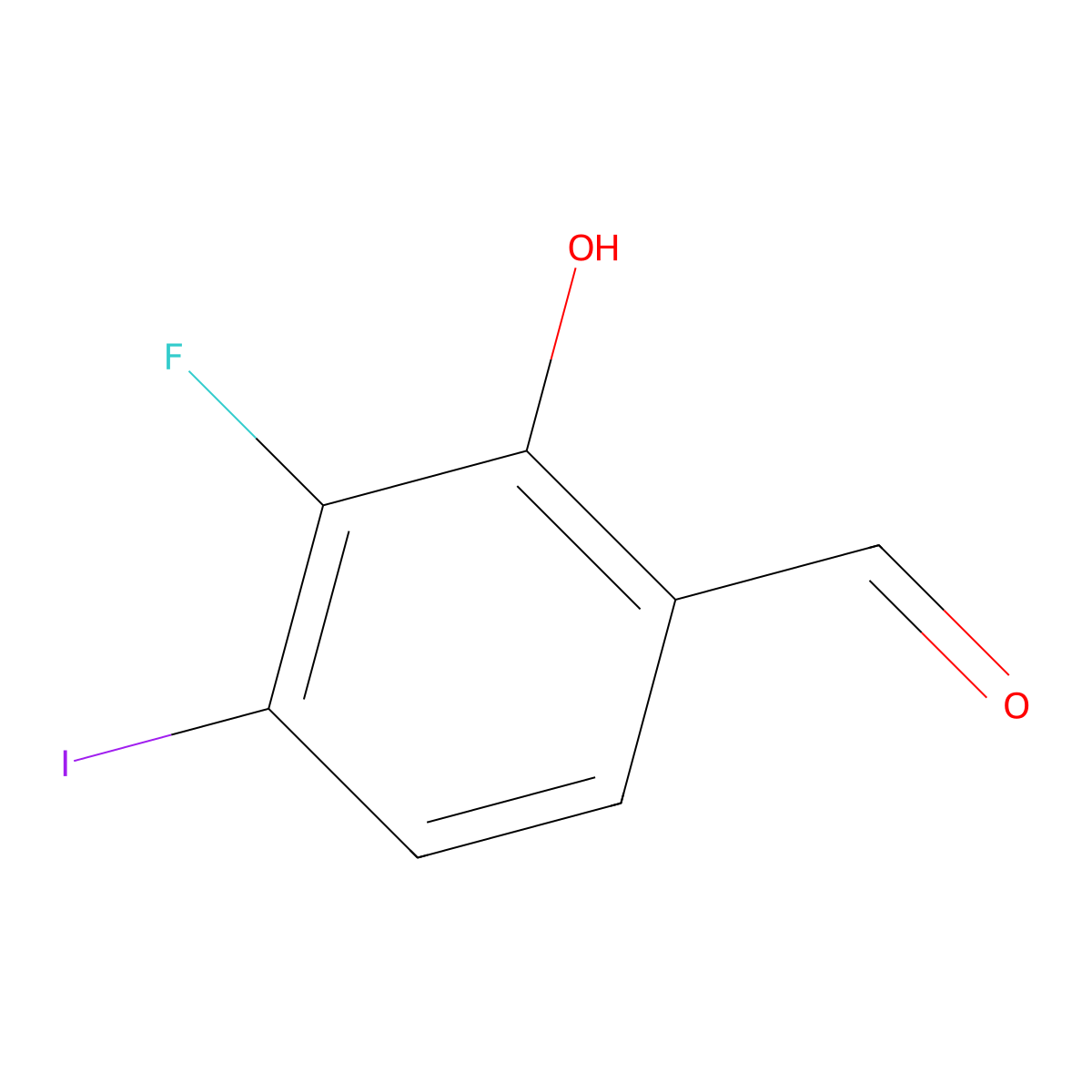 3-Fluoro-2-hydroxy-4-iodobenzaldehyde molecular structure, CAS 1822673-81-3