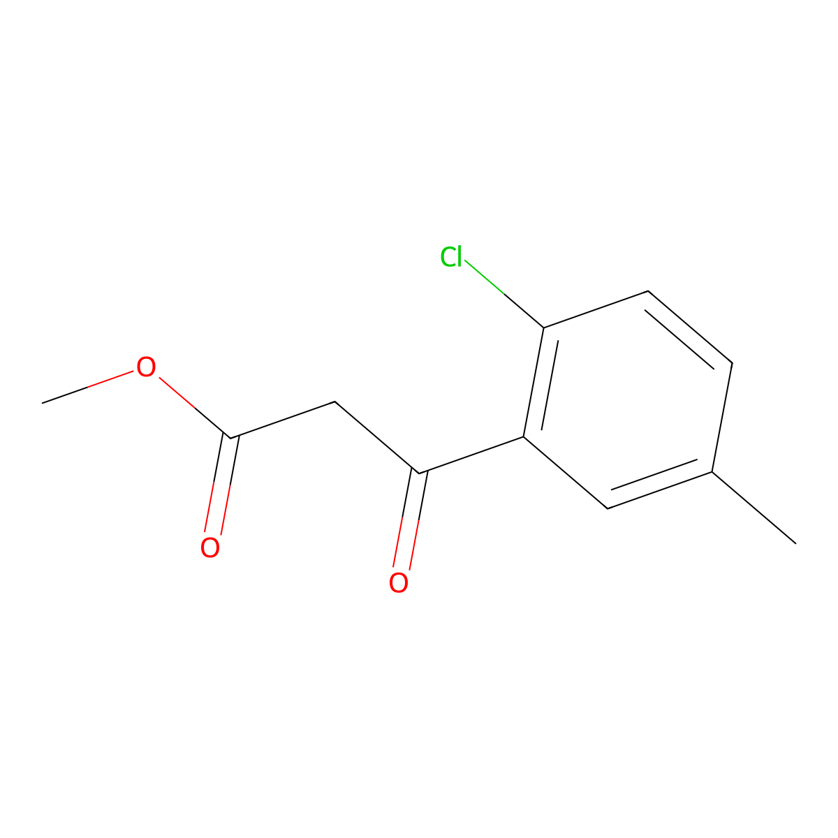 Methyl 3-(2-chloro-5-methylphenyl)-3-oxopropanoate molecular structure, CAS 1822673-89-1