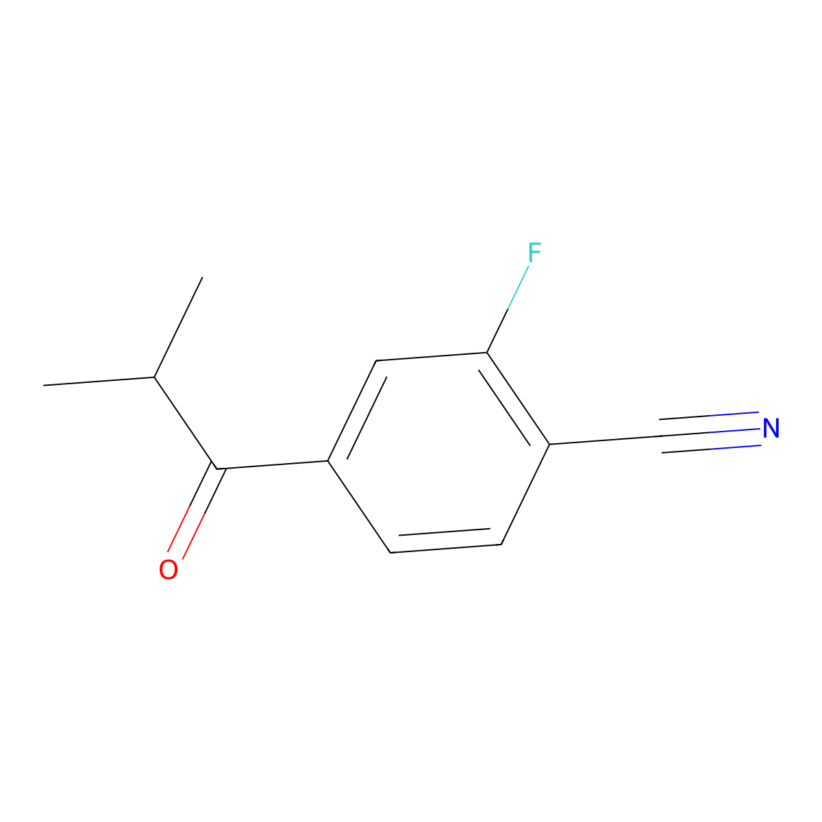 2-Fluoro-4-(2-methyl-1-oxopropyl)benzonitrile molecular structure, CAS 1822674-02-1