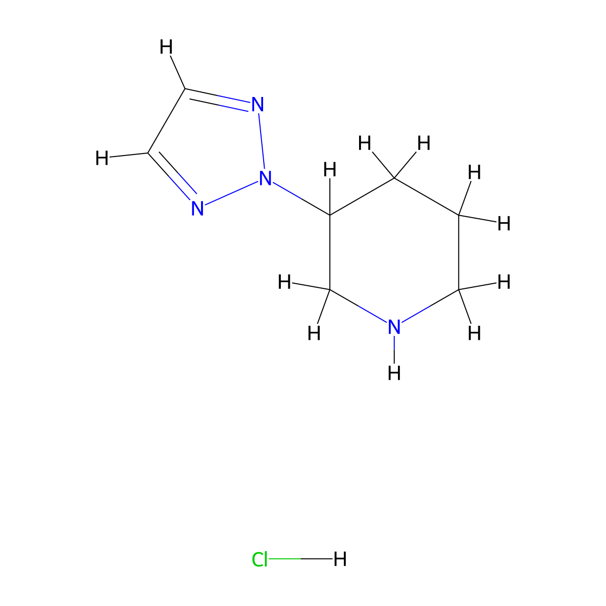 3-(2H-1,2,3-triazol-2-yl)piperidine hydrochloride molecular structure, CAS 1822674-31-6