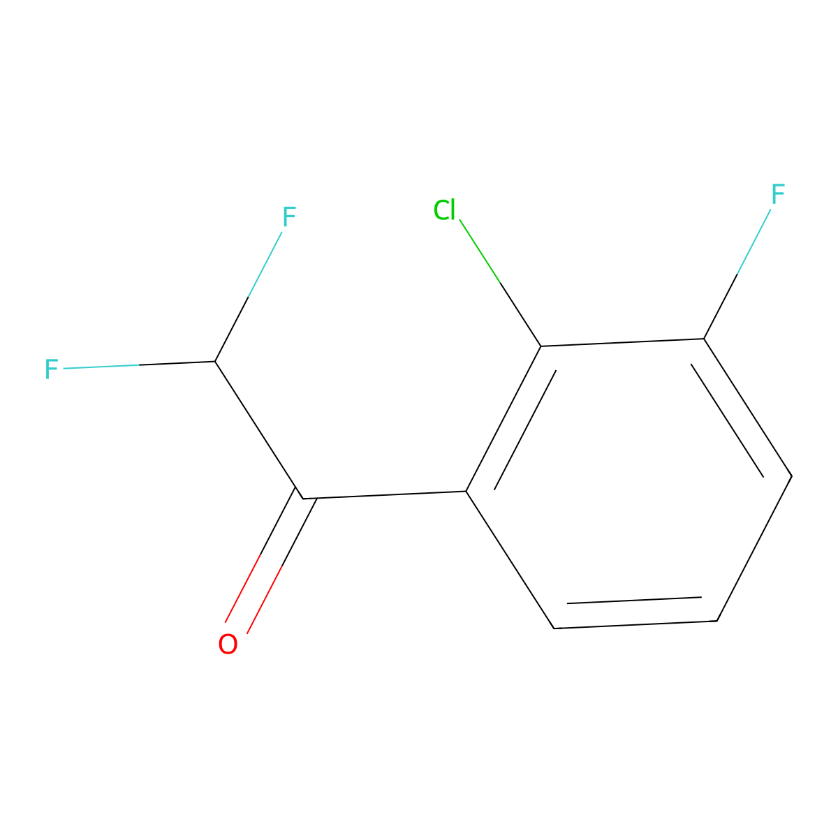 1-(2-Chloro-3-fluorophenyl)-2,2-difluoroethanone molecular structure, CAS 1822674-37-2