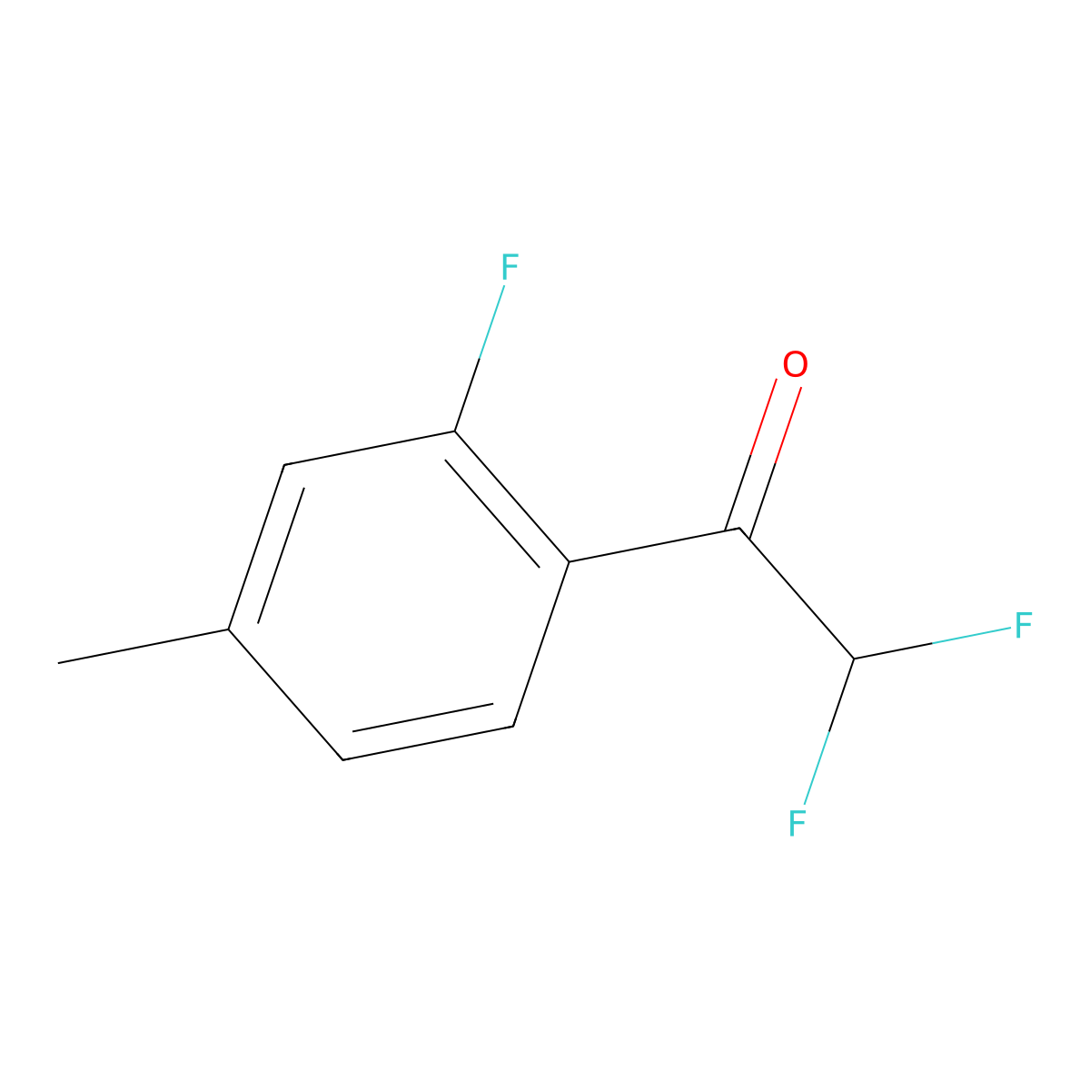 2,2-Difluoro-1-(2-fluoro-4-methylphenyl)ethanone molecular structure, CAS 1822675-33-1