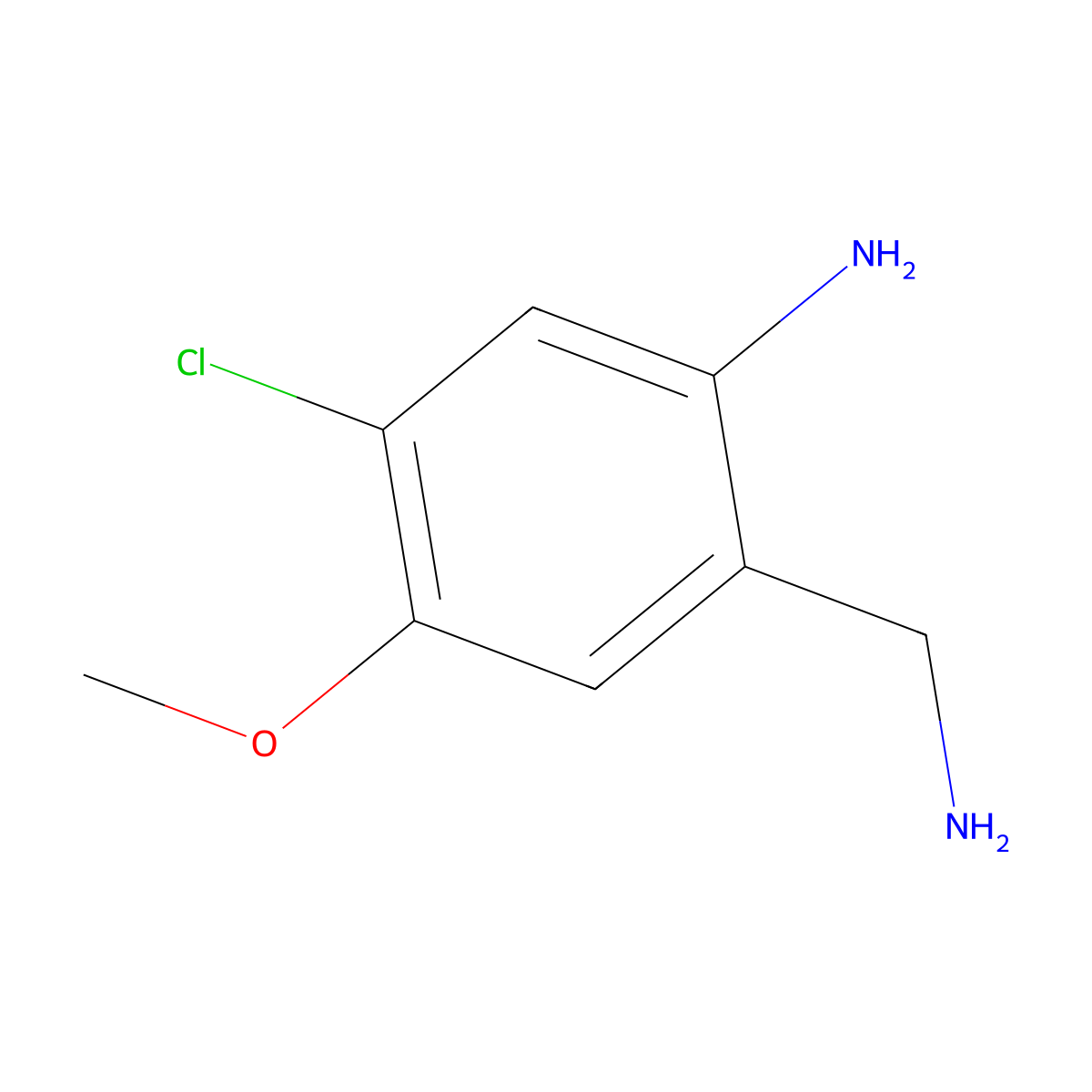 2-(Aminomethyl)-5-chloro-4-methoxyaniline molecular structure, CAS 1822676-34-5