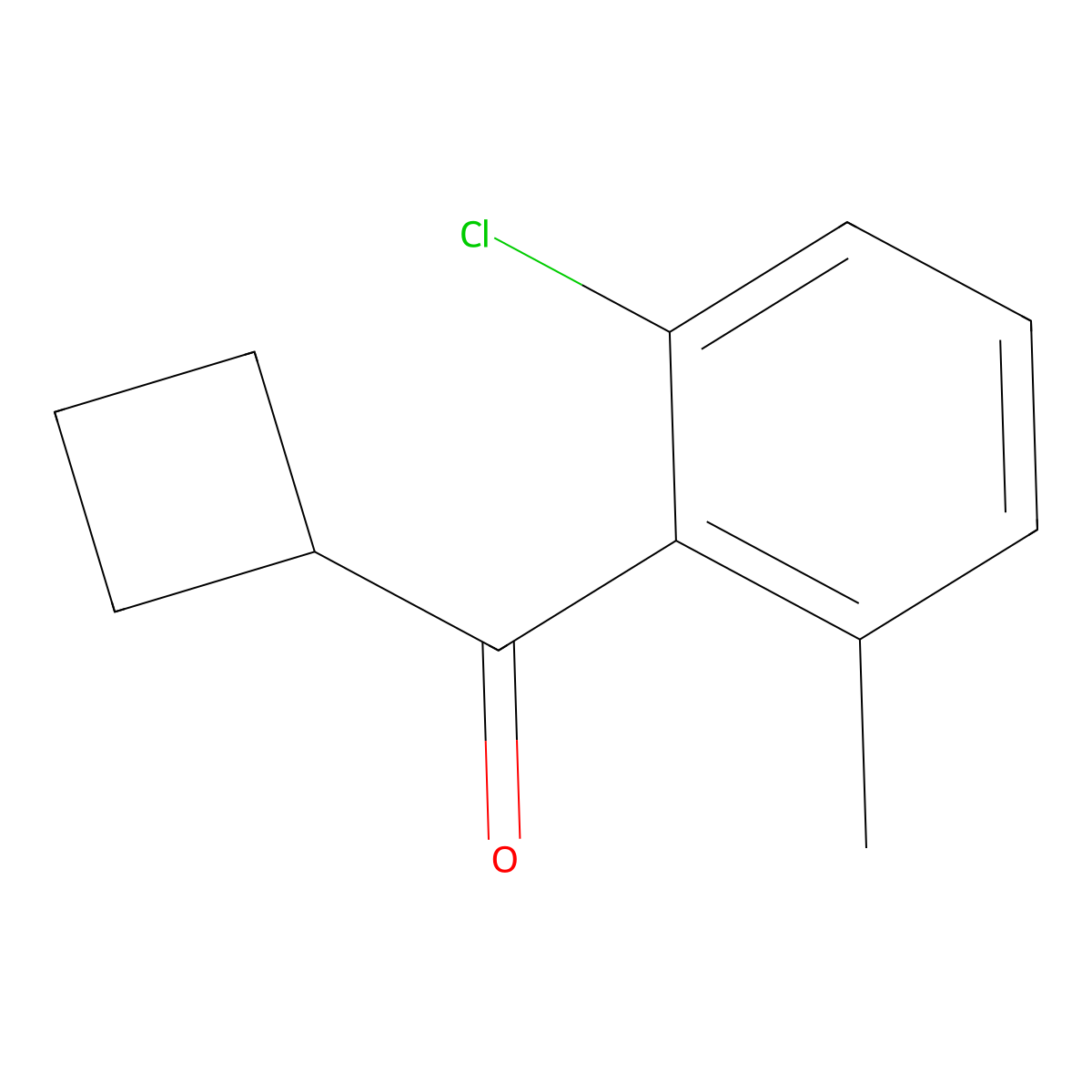 (2-Chloro-6-methylphenyl)(cyclobutyl)methanone molecular structure, CAS 1822677-36-0