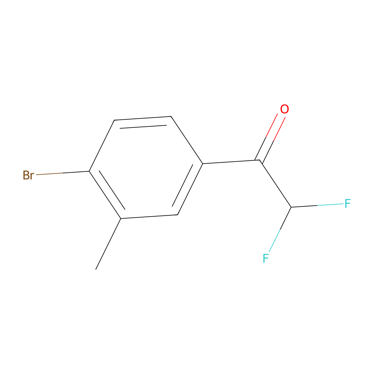 1-(4-Bromo-3-methylphenyl)-2,2-difluoroethan-1-one molecular structure, CAS 1822677-63-3
