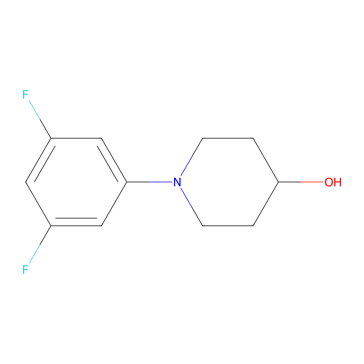 1-(3,5-Difluorophenyl)piperidin-4-ol molecular structure, CAS 1822678-36-3