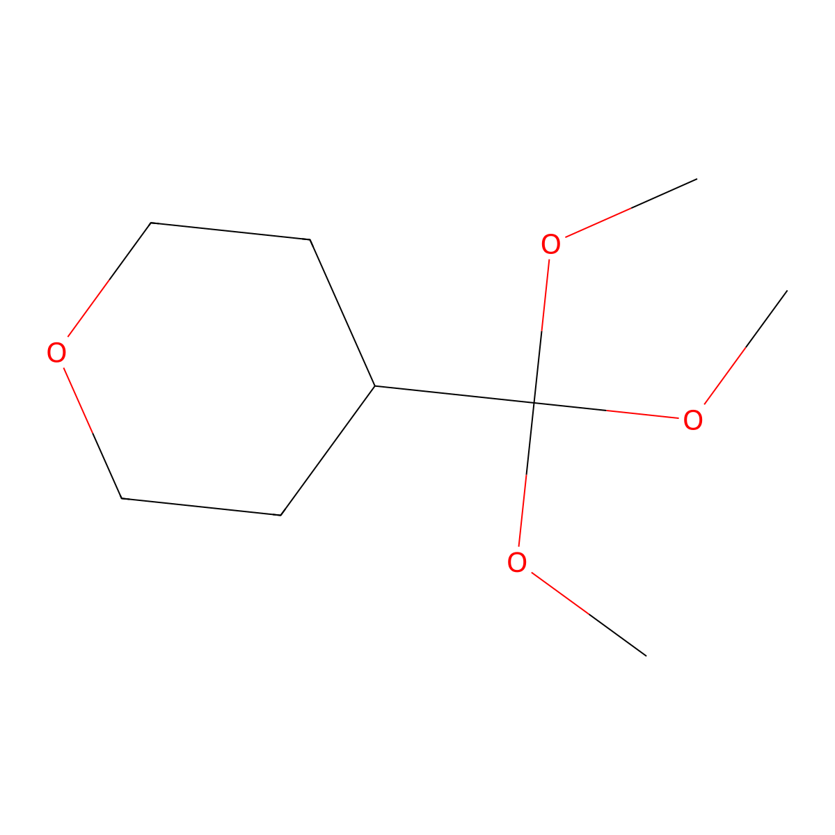 4-(Trimethoxymethyl)oxane molecular structure, CAS 1822678-65-8