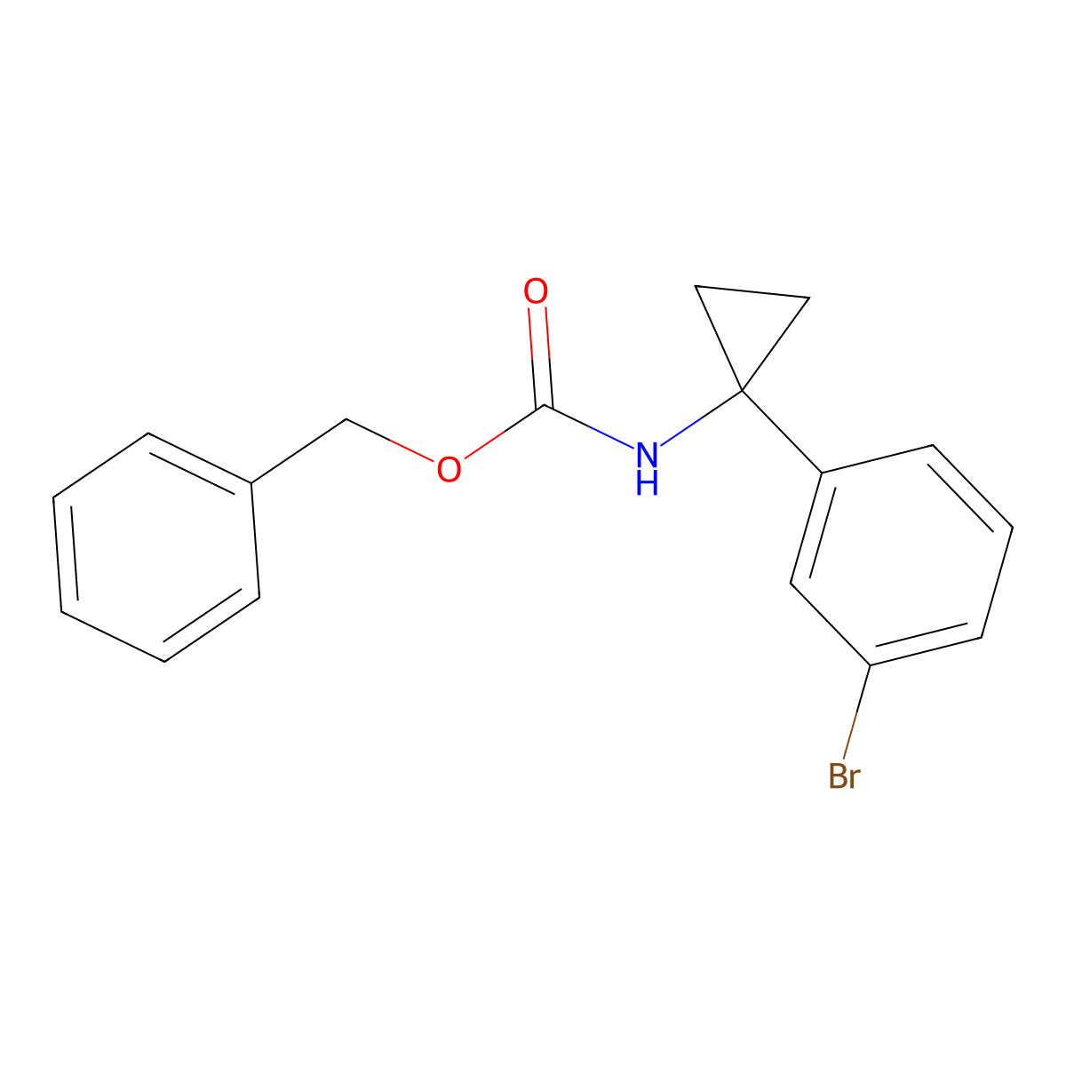 benzyl N-[1-(3-bromophenyl)cyclopropyl]carbamate molecular structure, CAS 1822678-93-2