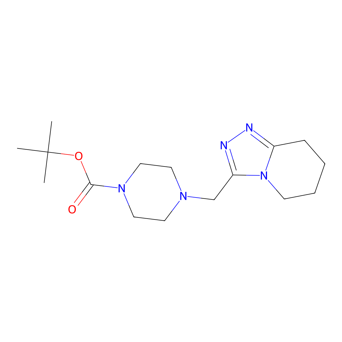Tert-butyl 4-(5,6,7,8-tetrahydro[1,2,4]triazolo[4,3-a]pyridin-3-ylmethyl)piperazine-1-carboxylate molecular structure, CAS 1822679-77-5