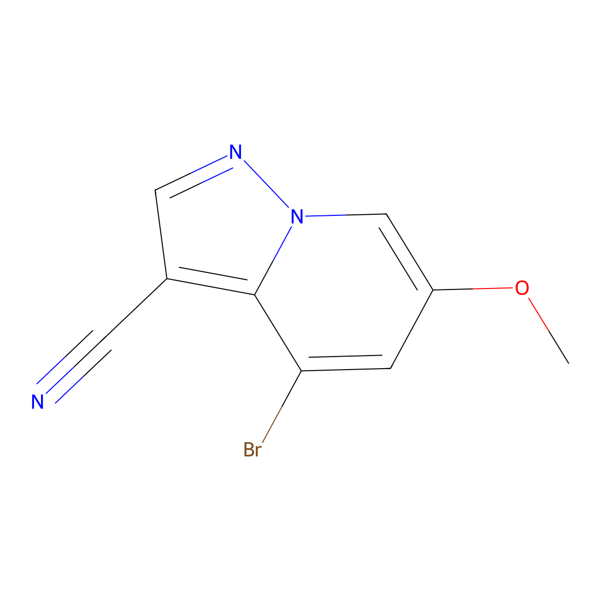 4-Bromo-6-methoxypyrazolo[1,5-a]pyridine-3-carbonitrile molecular structure, CAS 1822680-43-2